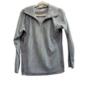 Columbia Womens‎ Pullover Fleece Type Jacket Size L Gray White  Pre-Owned